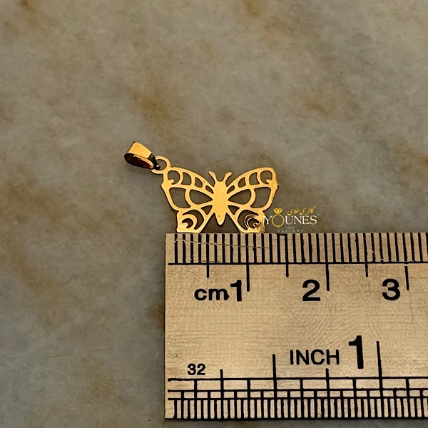 تصویر دوم آویز پروانه ای طلا لیزری